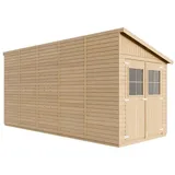 TIMBELA Anbau-Gartenhaus M341A 4,93 x 2,04 m Beige