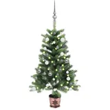 vidaXL Künstlicher Weihnachtsbaum mit Beleuchtung & Kugeln Grün 90 cm