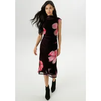 Aniston SELECTED Midikleid Geblümt Schwarz/Rot 40