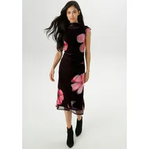 Aniston SELECTED Midikleid Geblümt Schwarz/Rot 40