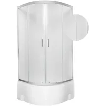 KERRA Malibu GL Duschkabine mit Schiebetür 80 x 80 cm Weiß/Sicherheitsglas 4mm