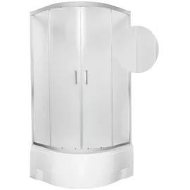 KERRA Malibu GL Duschkabine mit Schiebetür 80 x 80 cm Weiß/Sicherheitsglas 4mm