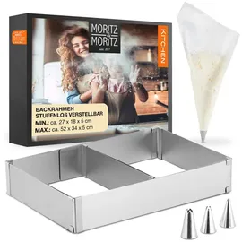 Moritz&Moritz Backrahmen Rechteckig Verstellbar Silber