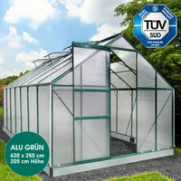 Brast Gewächshaus Aluminium Grün HKP 6 mm 10,83 m2