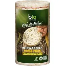 Waffeln BioZentrale Reiswaffeln Hirse Mais, BIO, gepuffter Reis mit Hirse und Mais, 100 g