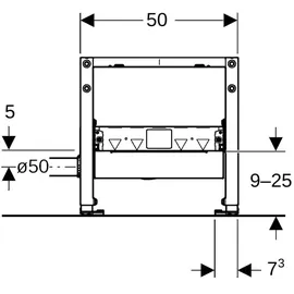 Geberit Duofix Element f. Dusche, 50cm mit Wandablauf, H: 90-250mm