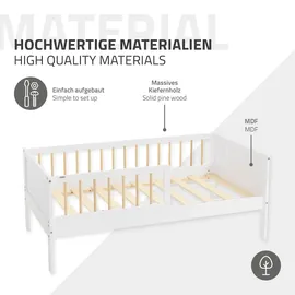 ML-Design Jugendbett ML-DESIGN 70 x 140 cm Kiefer weiß