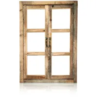Blümelhuber Deko Vintage Stallfenster im Landhausstil mit Rahmen und 2 Fensterflügeln - Deko Fenster zum Hängen ohne Glas