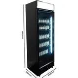 Glastür-Kühlschrank mit Werbe-Display-Aufbau Getränkekühlschrank schwarz black