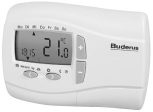 BUDERUS | Logafloor Uhrenraumthermostat | kabelgebunden | LCD-Anzeige