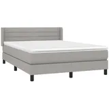 vidaXL Boxspringbett mit Matratze Hellgrau 140x200 cm Stoff