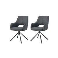 xonox.home Drehstuhl Jana Webstoff anthrazit 2er Set