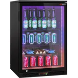GGM Gastro | BKTLG1S | Barkühlschrank - 600mm - 130 Liter - mit 1 Glasflügeltür - Außen & Innen Schwarz