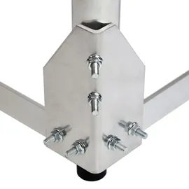 PremiumX Balkonständer 40x40cm Aluminium 1m Mast Ø 50mm Eck SAT-Halter für Satelliten-Schüssel Flachdach-Ständer