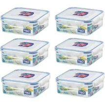 Lock & Lock Frischhaltedose quadratisch weiß 0,87 l 6-teiliges Set