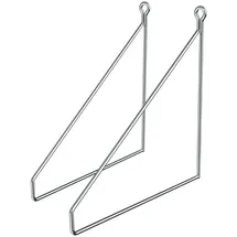 ML-Design 2 Stück Regalhalterung 250mm, Silber, Metall Dreieckige Regalwinkel