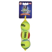 Nobby Tennisball mit Squeaker, S: 5,0 cm, 1 Netz (1 x 3 Stück)