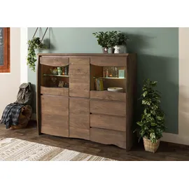 MASSIVMOEBEL24.DE Highboard 166 x 48 x 145 cm Braun