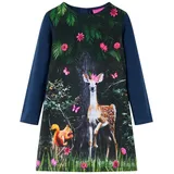 vidaXL Kinderkleid mit Langen Ärmeln Marineblau 128