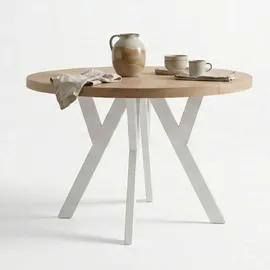 dekori.interiors Pero Ø 120/220 cm Eiche Lancelot/Weiß