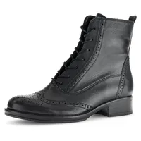 Gabor Schnürstiefelette, Blockabsatz, Schnürboots, Businessschuh mit modischer Lyralochung, Gr. 39, schwarz, , 78552469-39