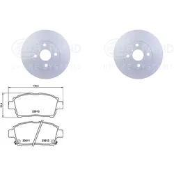 Hella Pagid Bremsenset 255mm Vorne Passend Für Toyota Corolla Verso E12: Bremsscheibe Toyota: 4351213030 Geely: 1061001091 Geely: 106100109101 Geely:
