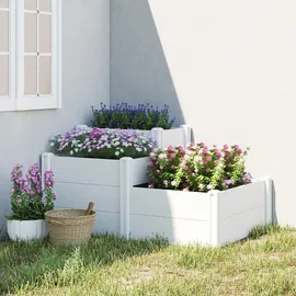 Outsunny Hochbeet 120 x 80 x 64 cm Weiß