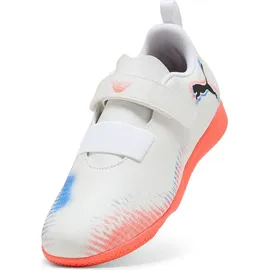 Puma Future 8 Play V It Jr Fussballschuh, Weiß, Schwarz, leuchtendes Rot