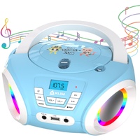 KLIM Candy Kids Boombox CD-Player für Kinder NEU 2024 + UKW-Radio + Inklusive Batterien + Blaues Radio - CD Player Kinder mit Lautsprechern + Perfekt für Kinder und Kleinkinder