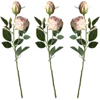 Layba Künstliche Rosen 3er Set Pfirsich 55cm – Warme