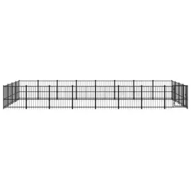 vidaXL Outdoor-Hundezwinger 30,11 m2 Stahl Schwarz