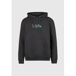 Kapuzensweatshirt CLEPTOMANICX "Classic Hooded Scribble Gull", Herren, Gr. M, grau, 100% Baumwolle, casual, normal, Sweatshirts, im lockeren Schnitt