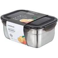 Lock & Lock Edelstahl Vorratsdose silber 18,8 x 13,5 x 7,5 cm 1,1 l