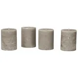 Loberon Stumpenkerze 4er Set  taupe