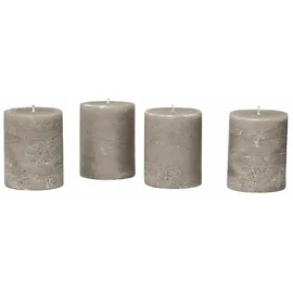 Loberon Stumpenkerze 4er Set  taupe