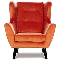 JVmoebel Sessel, Sessel Club Lounge Designer Stuhl Polster Sofa 1 Sitzer Relax Fernseh Gelb Neu orange