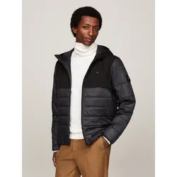 Steppjacke TOMMY HILFIGER "CL MIXED MEDIA HOODED JACKET", Herren, Gr. L (52), schwarz, Web, Obermaterial: 100% Polyamid. Futter: 100% Polyester. Wattierung: 100% Polyester, casual, Langarm, Jacken