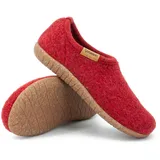 Gottstein Filz-Hausschuh Alpine Midcut - Damen & Herren Pantoffel aus 100% Schurwolle mit Komfort-Einlagesohle Red, 40 - 40 EU