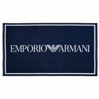 Giorgio Armani EMPORIO ARMANI Unisex Strandtuch - Badetuch, Logo, Baumwolle Dunkelblau 170x100cm