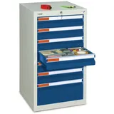 stumpf metall Schubladenschrank Serie Esta 7 Schubladen lichtgrau