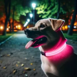 petsation Leuchthalsband Hundehalsband Pink M