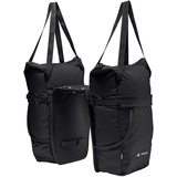 Vaude TwinShopper - Fahrradtasche mit praktischer Shoppermöglichkeit, 44 Liter - Taschen einzeln nutzbar - inkl. Regenhülle, Schwarz