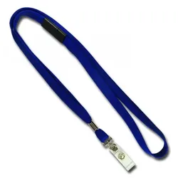 Umhängeband / Lanyards blau klarer Lasche - 100 Bänder