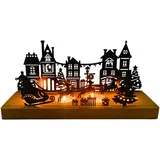 Kerzenhalter Adventskranz, Schön Gestaltet Adventskranz Teelichthalter mit Holz Haltern, Advents-Kranz Kerzenhalter Modern für 4 Teelichter, Tisch Adventsdeko Weihnachtsdeko Kerzen