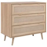 Finori Kommode Sonoma Eiche/Rafia Geflecht
