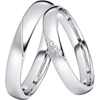 Trauring DOOSTI "Schmuck Geschenk Silber 925 Ehering Partnerring LIEBE" Fingerringe Gr. 52, mit Zirkonia, Silber 925 (Sterlingsilber), 3,5mm, silberfarben (silberfarben + kristallweiß) wahlweise mit oder ohne Zirkonia