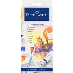 12 FABER-CASTELL Aquarellfarben farbsortiert 12 x 9,0 ml