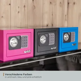 HMF Möbeltresor Elektronikschloss, 23 x 17 x 17 cm Anthrazit