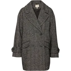 Wolljacke FRANSA "Wolljacke FRMALIKA JA 1", Damen, Gr. S, schwarz (schwarz mix), Obermaterial: 80% Polyester PES. 20% Wolle WO., Basic, loose fit hüftlang, Jacken