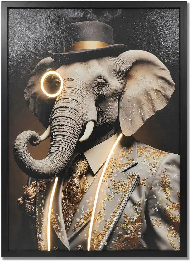Globo LED-Leuchtbild George Elefant Kunststoff